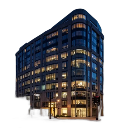 building, 3d render, concept art, photorealistic, city street, tall, modern, numerous transparent PNG cut-out