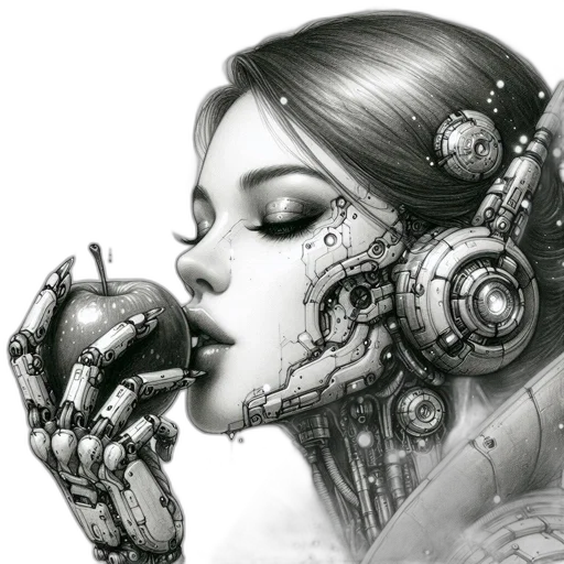 robot, jewelry, mask, face, cyberpunk, photorealistic, fantasy art, pencil sketch transparent PNG cut-out