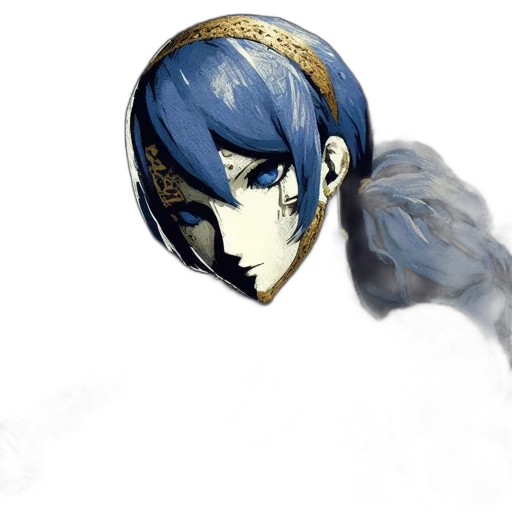 mask, crown, jewelry, weapon, anime, concept art, fantasy art, watercolor transparent PNG cut-out
