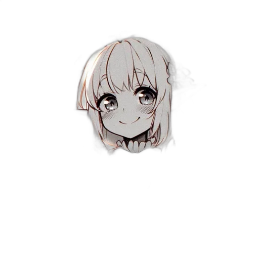 face, creature, mask, hair, anime, pixel art, cartoon, watercolor transparent PNG cut-out