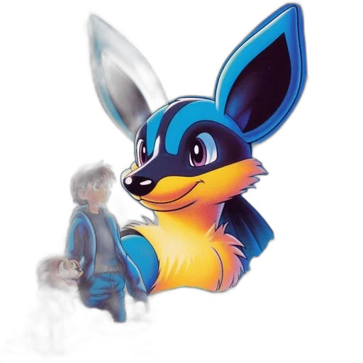 staff, animal, creature, concept art, pixel art, 3d render, fantasy art, blue transparent PNG cut-out