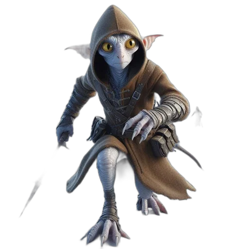 staff, creature, mask, jacket, concept art, fantasy art, 3d render, pixel art transparent PNG cut-out