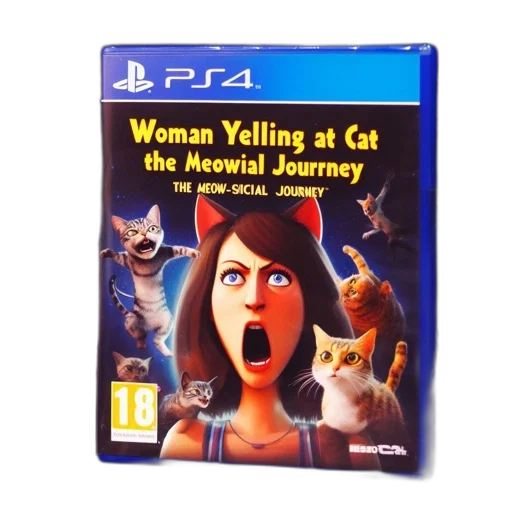 concept art, image, shows, woman, yelling, cat, rated, ps4 transparent PNG cut-out