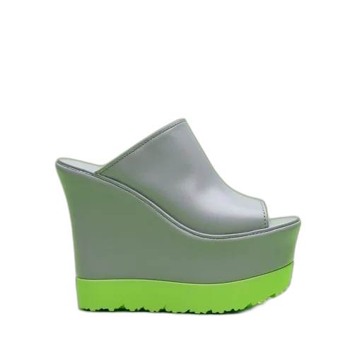shoes, 3d render, green, neon transparent PNG cut-out