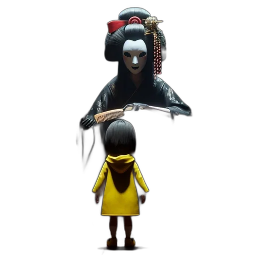 mask, umbrella, concept art, 3d render, fantasy art, rain, inside, dimly transparent PNG cut-out