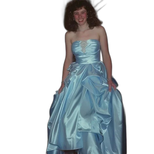 dress, crown, hair, jewelry, vaporwave, photorealistic, 3d render, concept art transparent PNG cut-out
