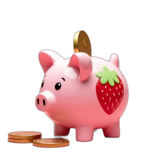 food, 3d render, concept art, photorealistic, small, pink, piggy, bank transparent PNG cut-out