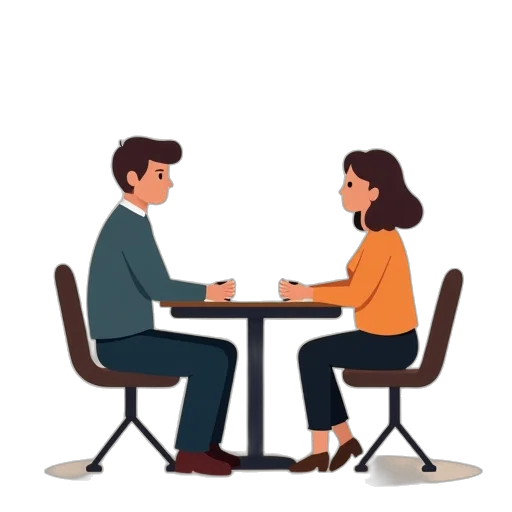 furniture, concept art, pixel art, 3d render, two, people, sitting, table transparent PNG cut-out