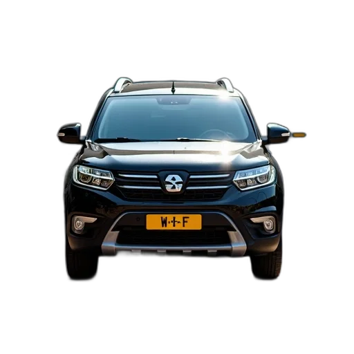 car, black, suv, parked, brick, driveway, front, building transparent PNG cut-out