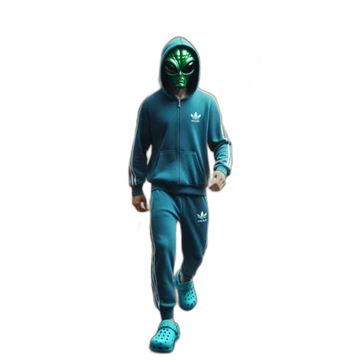 mask, creature, jacket, robot, vaporwave, 3d render, concept art, cyberpunk transparent PNG cut-out