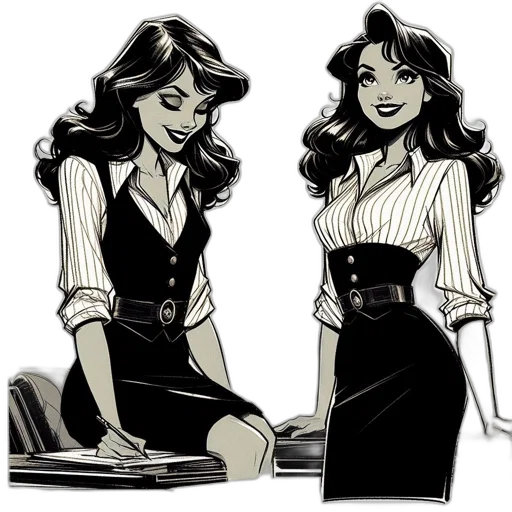 comic book art, cartoon, concept art, fantasy art, monochrome, two, illustrations, feature transparent PNG cut-out
