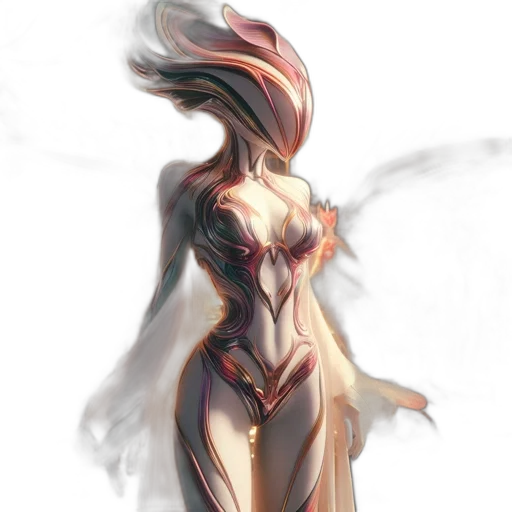 dress, mask, crown, creature, concept art, fantasy art, anime, watercolor transparent PNG cut-out