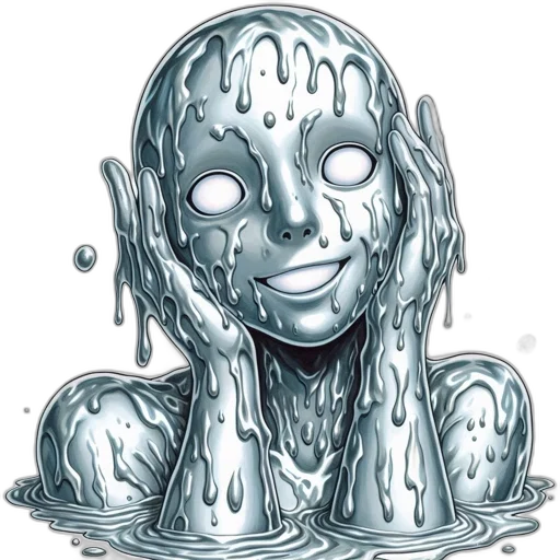 creature, face, mask, concept art, comic book art, pixel art, photorealistic, underwater transparent PNG cut-out