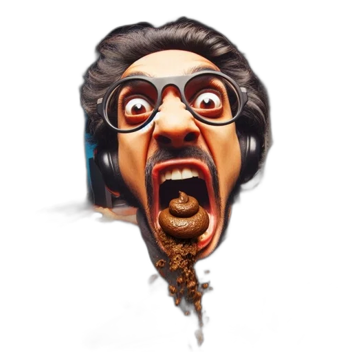 face, staff, creature, hair, concept art, 3d render, photorealistic, cartoon transparent PNG cut-out