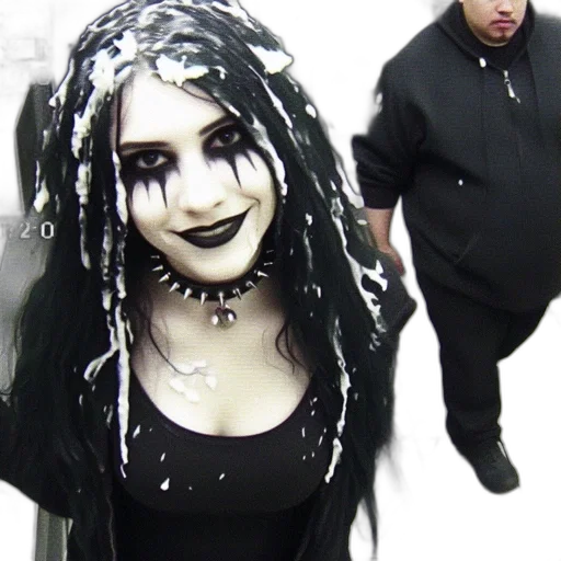 creature, dress, face, concept art, cyberpunk, woman, donning, gothic transparent PNG cut-out