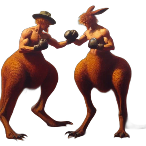 hat, animal, concept art, 3d render, fantasy art, photorealistic, two, anthropomorphic transparent PNG cut-out