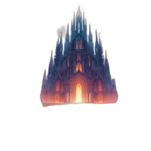 crown, building, sword, weapon, concept art, watercolor, fantasy art, 3d render transparent PNG cut-out