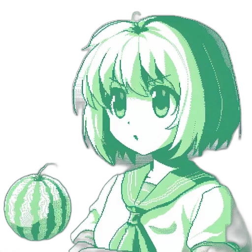 weapon, food, flower, creature, anime, vaporwave, watercolor, pixel art transparent PNG cut-out