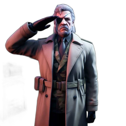 jacket, concept art, 3d render, cyberpunk, comic book art, older, man, gray transparent PNG cut-out