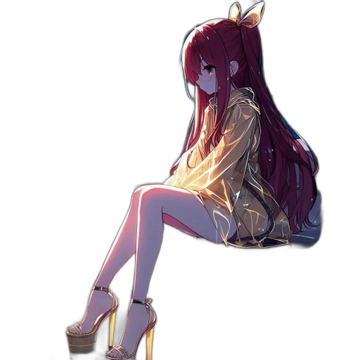 dress, shoes, creature, jacket, anime, pixel art, concept art, watercolor transparent PNG cut-out