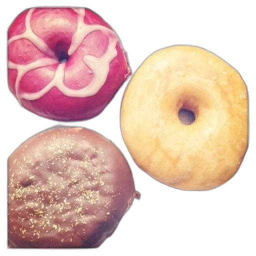 food, crown, pastel, three, donuts, sit, napkin, one transparent PNG cut-out