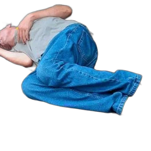 jacket, furniture, shoes, staff, photorealistic, man, blue, jeans transparent PNG cut-out