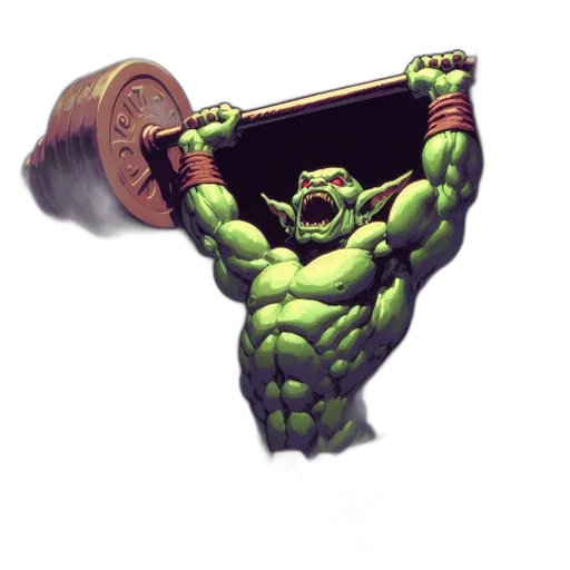 weapon, concept art, comic book art, pixel art, fantasy art, intense, workout, scene transparent PNG cut-out