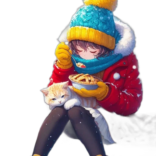 hat, jacket, staff, animal, pixel art, concept art, fantasy art, anime transparent PNG cut-out
