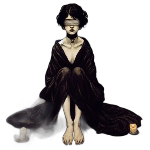 dress, mask, creature, jewelry, concept art, fantasy art, pixel art, photorealistic transparent PNG cut-out