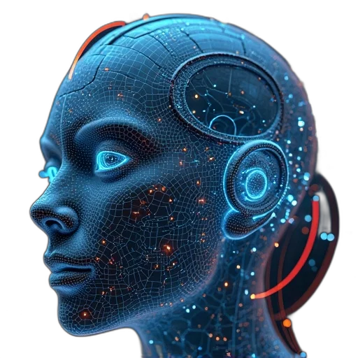robot, face, cyberpunk, concept art transparent PNG cut-out