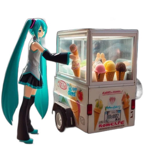 food, 3d render, concept art, vaporwave, anime, bustling, city, street transparent PNG cut-out