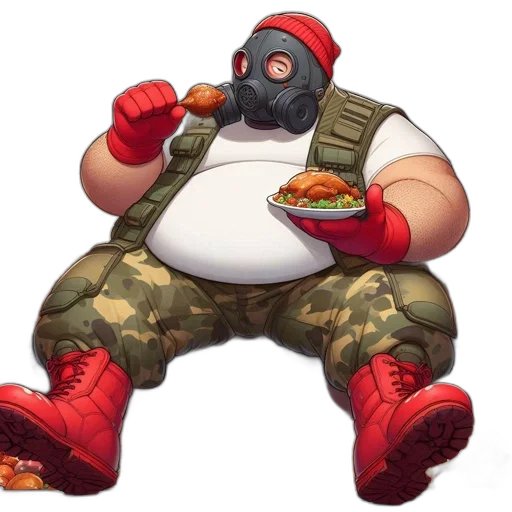 food, weapon, animal, jacket, concept art, pixel art, 3d render, cartoon transparent PNG cut-out