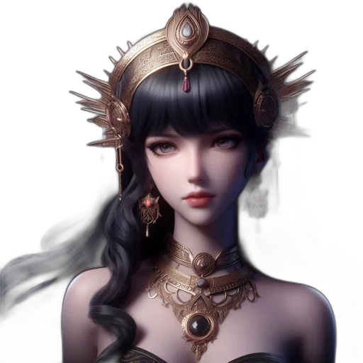 crown, jewelry, face, mask, fantasy art, concept art, photorealistic, anime transparent PNG cut-out