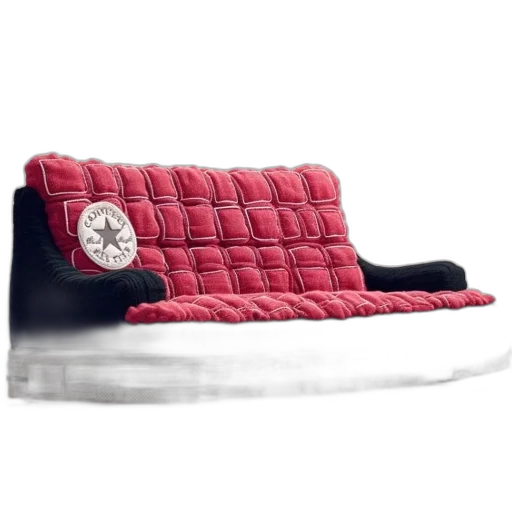 shoes, crown, furniture, red, sofa, designed, resemble, pair transparent PNG cut-out