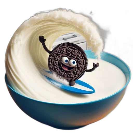 food, hat, crown, weapon, 3d render, smiling, oreo, cookie transparent PNG cut-out