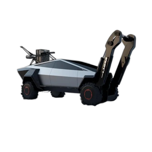 robot, car, weapon, staff, 3d render, concept art, futuristic, snow-bound transparent PNG cut-out