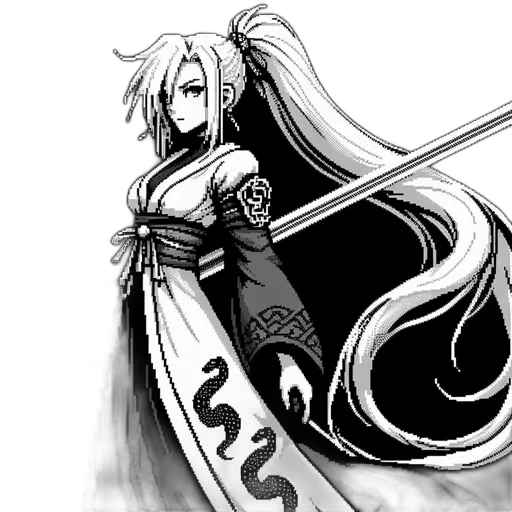 sword, dress, staff, dragon, fantasy art, concept art, anime, comic book art transparent PNG cut-out