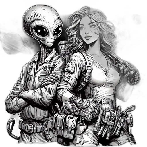 concept art, comic book art, fantasy art, cyberpunk, outer space, underwater, fire, extraterrestrial transparent PNG cut-out