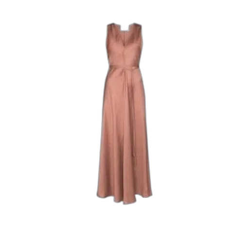 dress, earth tones, pastel, golden, sleeveless, floor-length, muted, pink transparent PNG cut-out