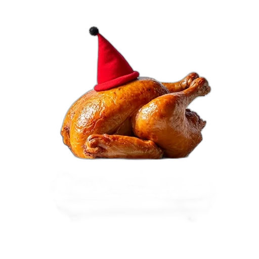 food, hat, animal, crown, 3d render, photorealistic, whole, roasted transparent PNG cut-out