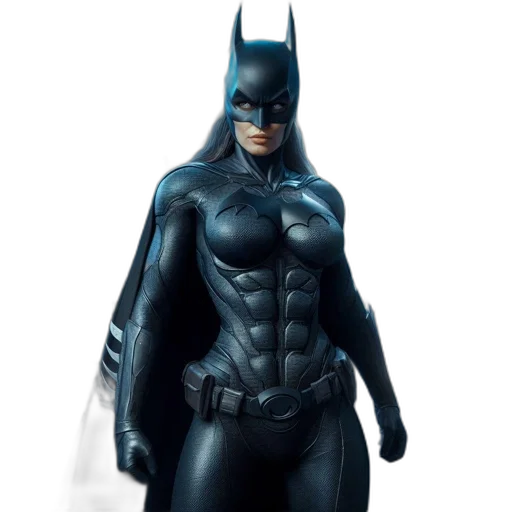 comic book art, concept art, 3d render, photorealistic, woman, armored, suit, resembling transparent PNG cut-out