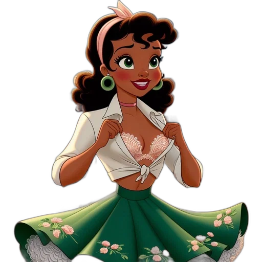 dress, jewelry, cartoon, concept art, comic book art, pixel art, green, animated transparent PNG cut-out