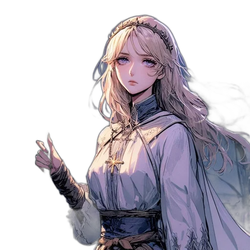 staff, dress, crown, sword, fantasy art, concept art, pixel art, anime transparent PNG cut-out