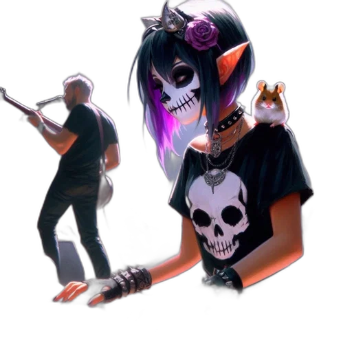 staff, weapon, mask, concept art, fantasy art, pixel art, 3d render, dark transparent PNG cut-out