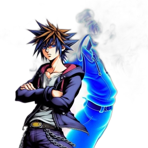 jacket, weapon, sword, concept art, comic book art, pixel art, fantasy art, neon lights transparent PNG cut-out