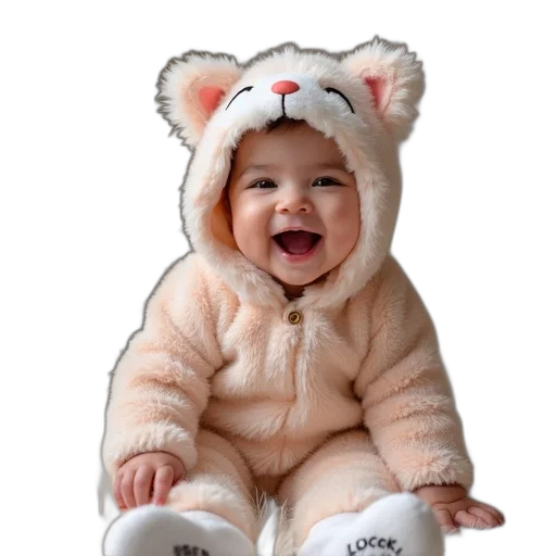 animal, creature, photorealistic, baby, kitty, costume, smiling transparent PNG cut-out