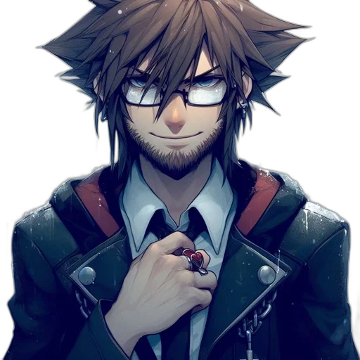 jacket, staff, face, mask, anime, pixel art, cartoon, comic book art transparent PNG cut-out