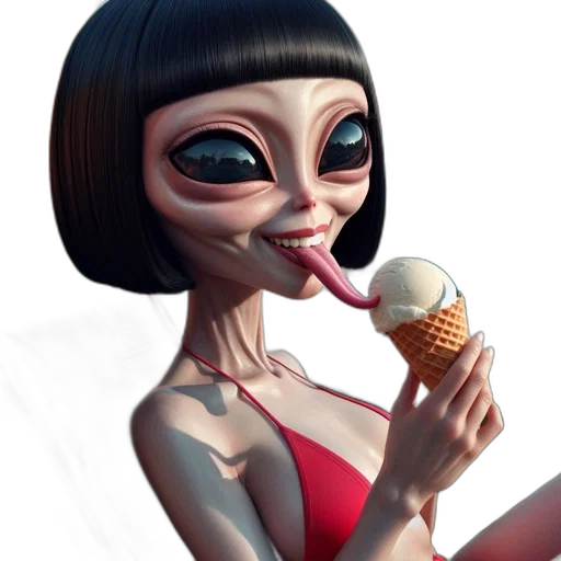concept art, 3d render, cartoon, photorealistic, animated, character, woman, exaggerated transparent PNG cut-out
