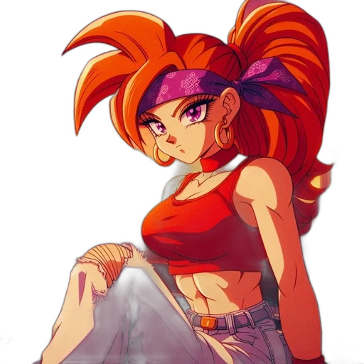 anime, concept art, pixel art, cartoon, red, neon, colorful, confident transparent PNG cut-out