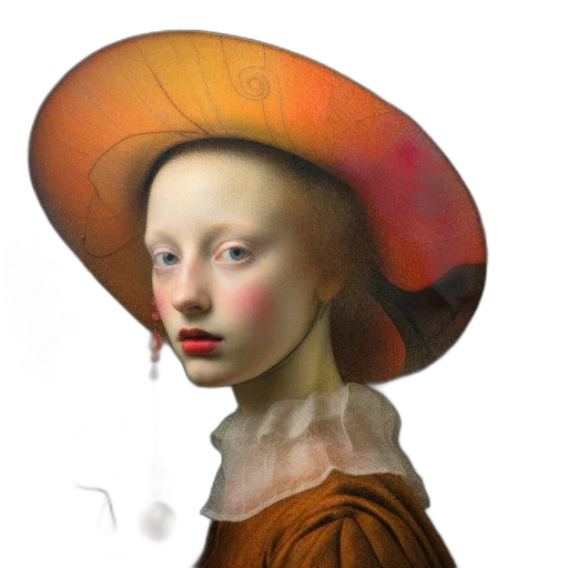 hat, face, mask, crown, photorealistic, oil painting, fantasy art, concept art transparent PNG cut-out